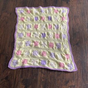 Pastel Yarn Crotchet Baby Afghan Blanket